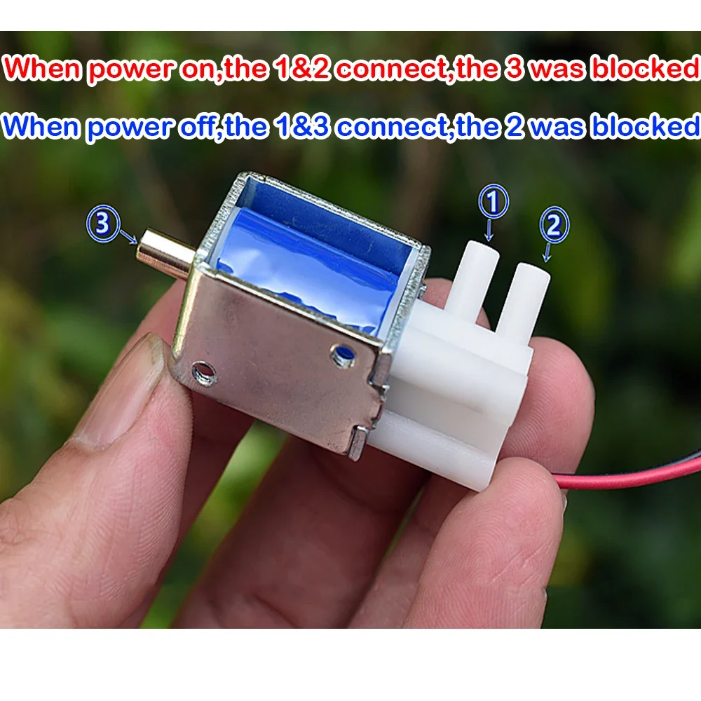 Mini Solenoid Valve 2-Position 3-way Micro Air Valve DC6V 12V Electric Air Gas Valve 1-in 2-out Electric Control Massage Exhaust