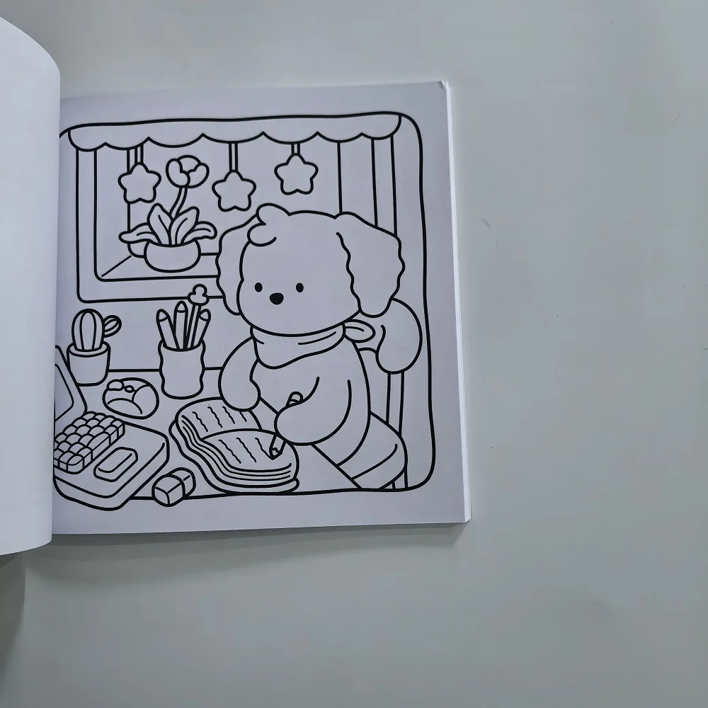 Cute Animal Stress Relief Coloring Book - Calm Days Drawing Perfect Gift for Birthday Christmas Party view 6
