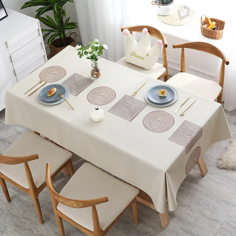 Tablecloth Waterproof  Anti-scalding PVC Coffee Table Mat  Household Thickened Tablecloth Wash Free Oil Proof Tablecover