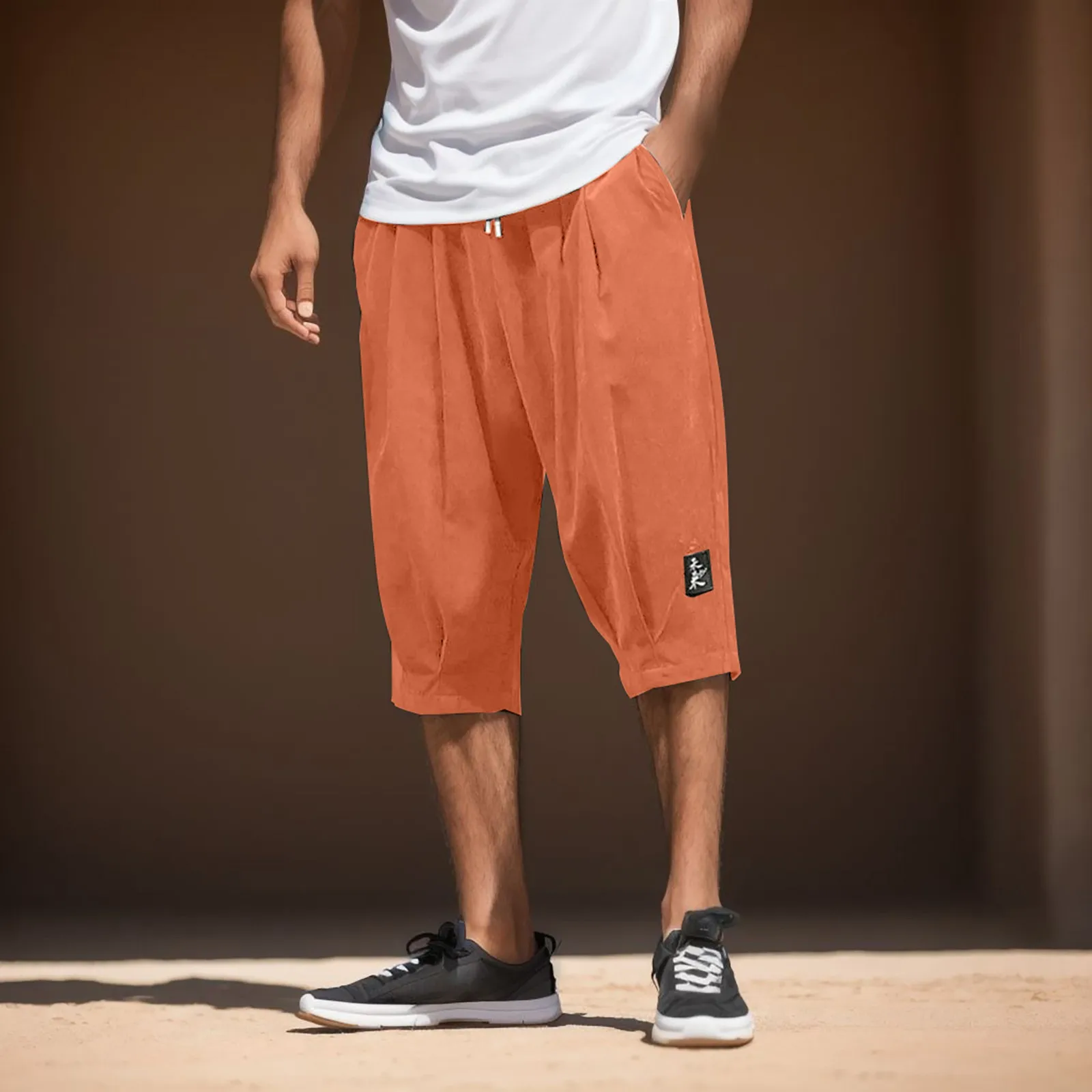 Pantaloncini Casual larghi estivi da uomo pantaloncini corti da uomo con ricamo traspirante a gamba dritta Plus Size pantaloncini da spiaggia