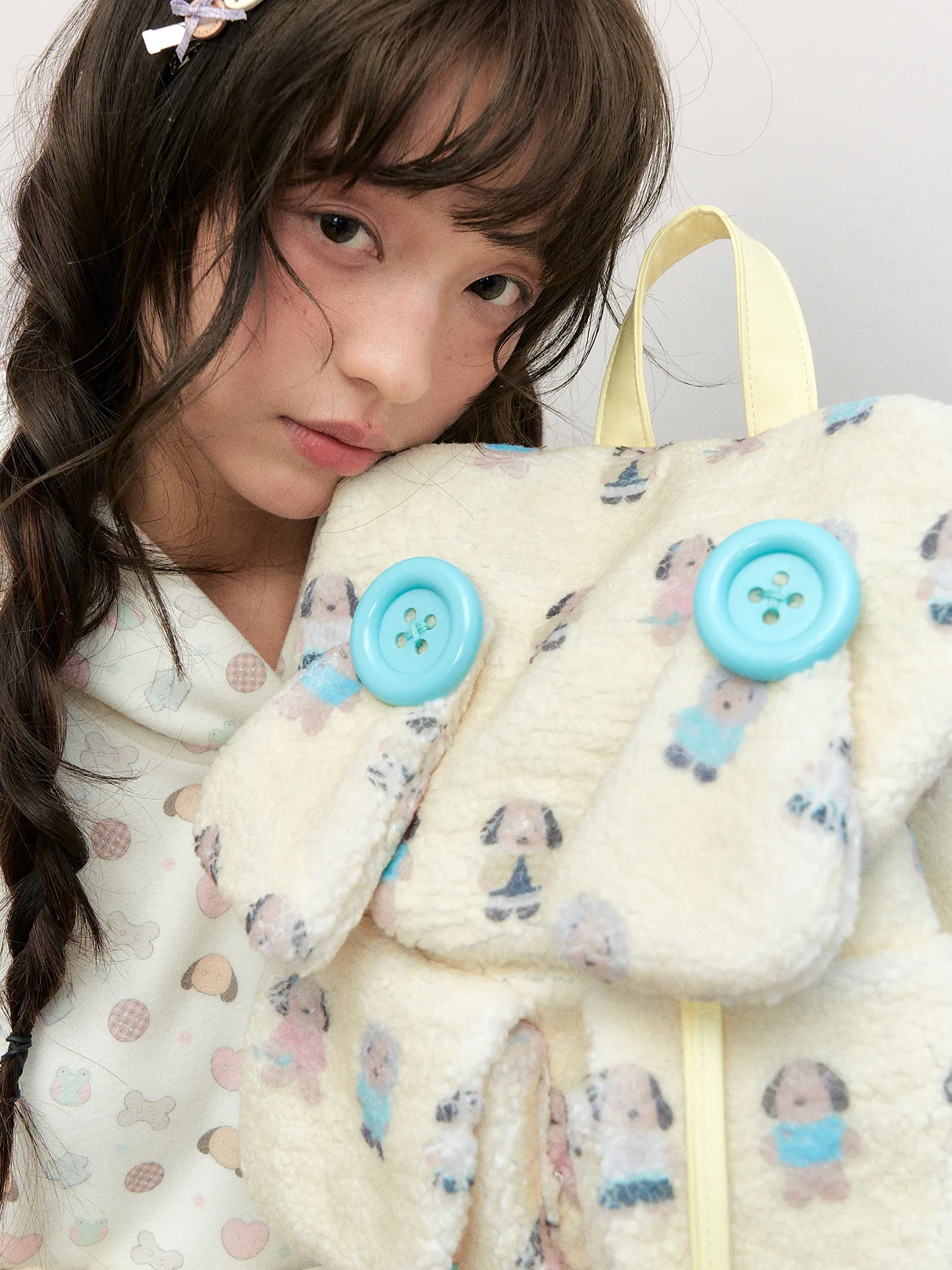 Autumn / Winter Fashion New Style Imitation Lamb Fleece Particle Space Cotton Cute Cartoon Multi Pocket Backpack For Women Trend