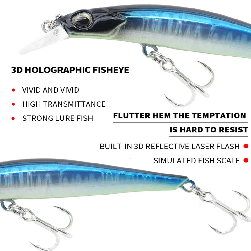 Shynapack Jerkbait hundimiento Minnow para lubina y lucio en salada
