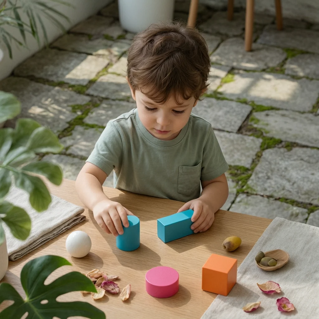 16 Pieces Geometric Block Set Polished Painted Geometric Blocks Shape Blocks Fine Movement Skills Educational Play Bright Colors
