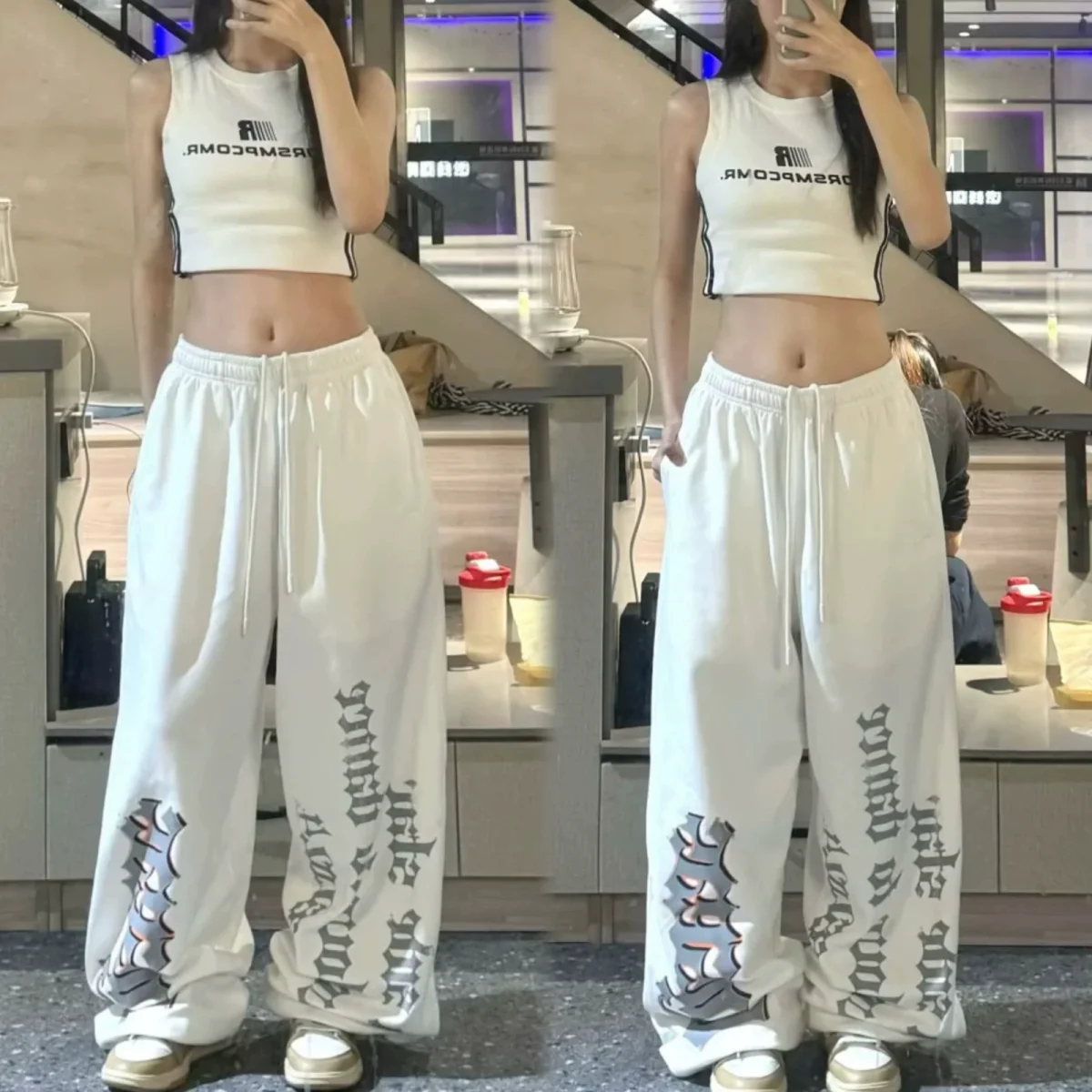 Vintage Y2k Baggy Joggers Sweatpants Woman Oversized Harajuku Korean Fashion Sports Pants Streetwear Hip Hop Trousers