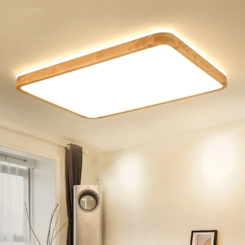 Ultra-thin modern wood ceiling lamp Solid  acrylic LED   Living room bedroom aisle light + Remote contro