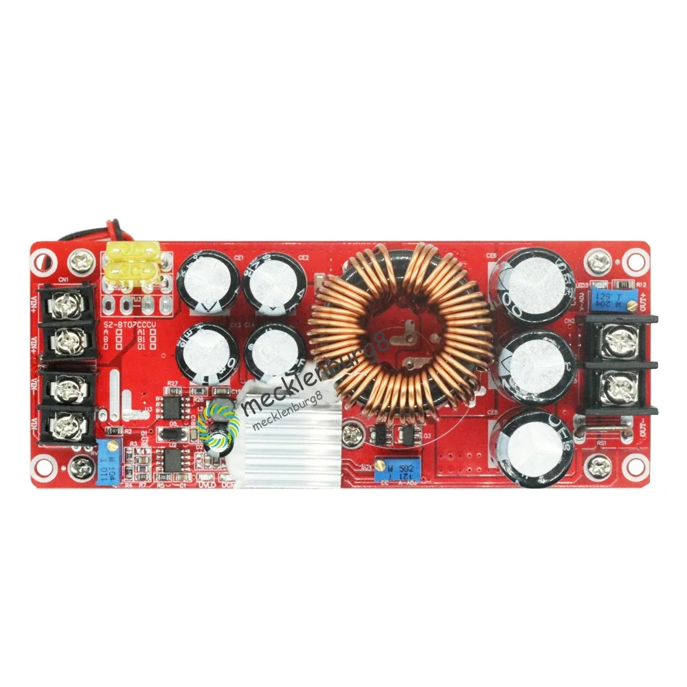 DC-DC 1500W 30A Voltage Step Up Boost Converter CC CV Power Supply Module Step Up Constant Current Module 10-60V to 12-97V Fan