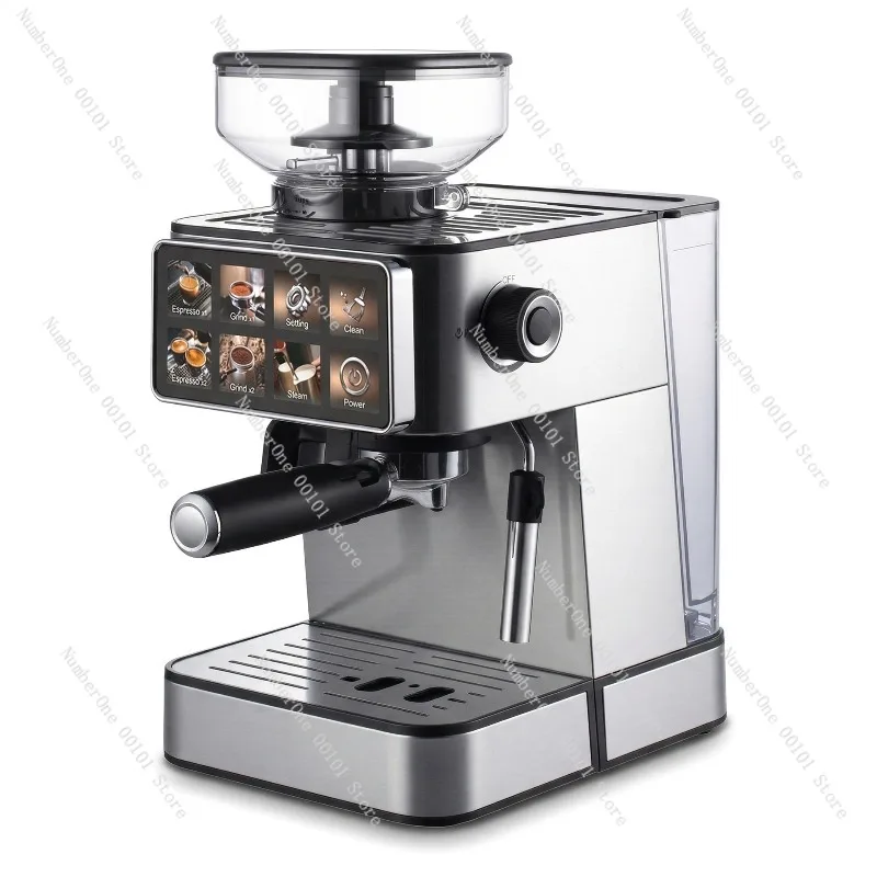 Automatic Espresso Coffee Machine with Built in Grinder European Plug All in One Cappuccino Latte Maker Milk Frother Hot