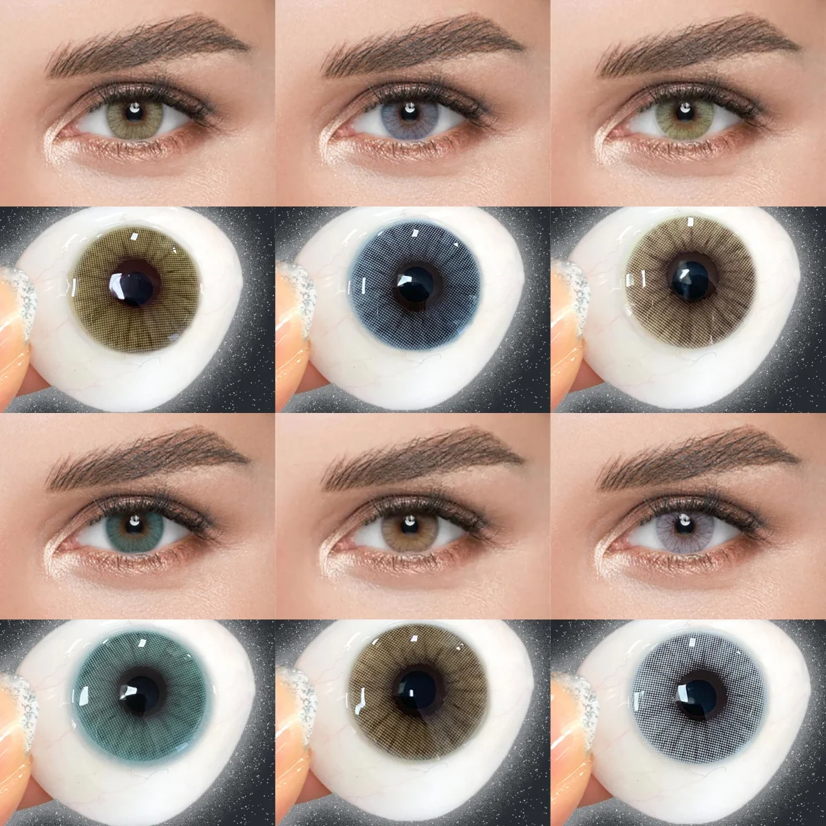 VISUASHOW Hidrocorcolor Jahreslinsen mit kleiner Pupillengröße, natürliche Farbkontaktlinsen, modische Make-up-Farbkontaktlinsen für die Augen