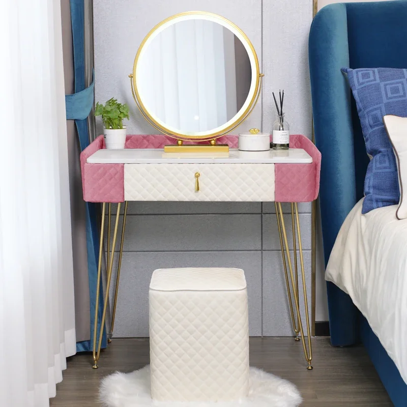 Nordic dressing table bedroom modern minimalist net celebrity light luxury storage cabinet integrated marble makeup table