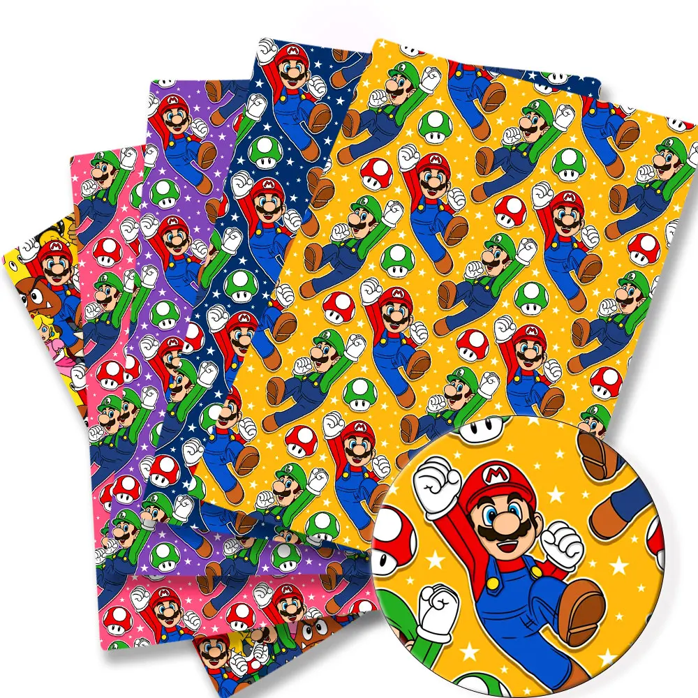 

Mario game 100 cotton Fabric140*50cm Handmade Sewing Patchwork Quilting Baby Dress Home Sheet Printed Fabric Fabric