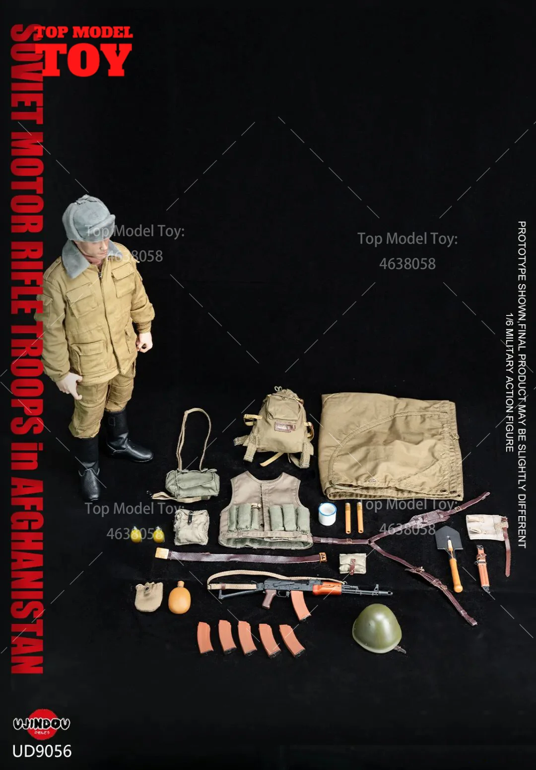 UJINDOU UD9056 Sowjetischer Motorgewehrtruppen im Maßstab 1:6 in Afghanistan Actionfigur Modell 12'' Männlicher Soldat zum Sammeln