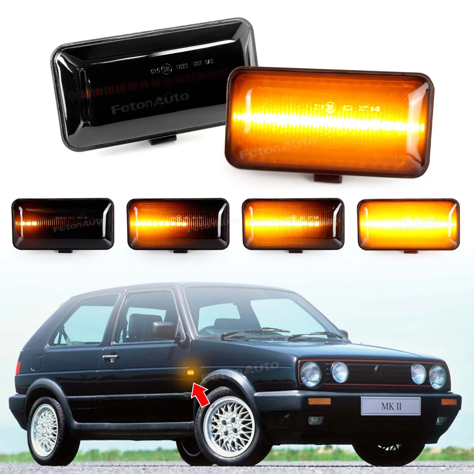 LED Dynamic Turn Signal Side Marker Blinker Indicator Lamp For VW Golf 2 3 Van Hatchback Variant Passat B3 Jetta A2 A3 Vento A3