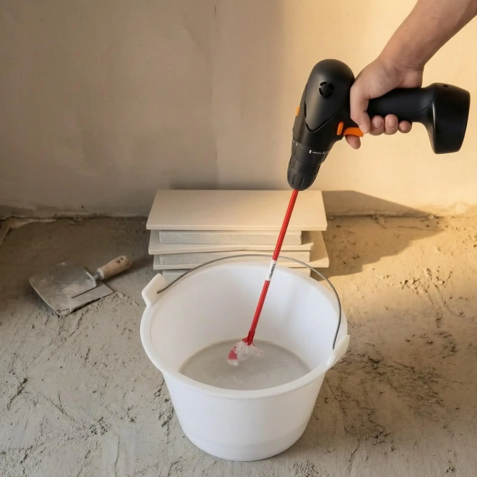 Mortar Mixer Easy to Clean Steel Paint and Mortar Mixing Paddle Spiral Mixing Paddle with Hex Drive Shaft for DIY Enthusiasts
