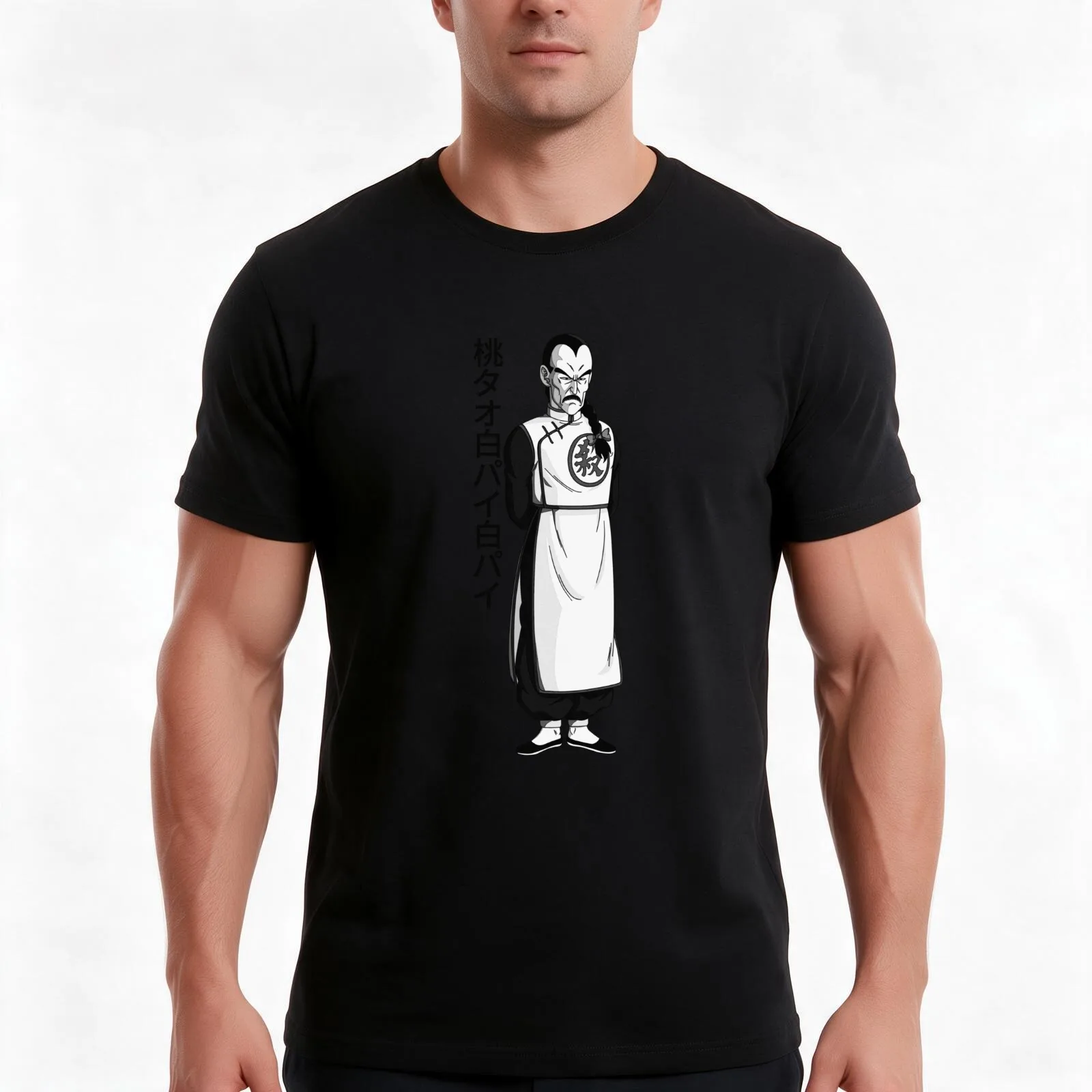 Mercenary Tao T-Shirt, Summer Casual Cotton Tee, Oversized Streetwear Tops, Vintage Graphic Print, Loose Fit Short Sleeve