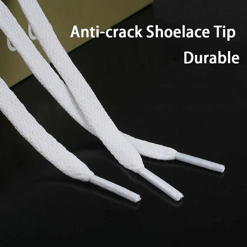 2Pcs/6Pcs/10Pcs 8mm Wide Flat Shoelaces for Sneakers - Quality Solid Color Shoe Laces - Classic White & Black