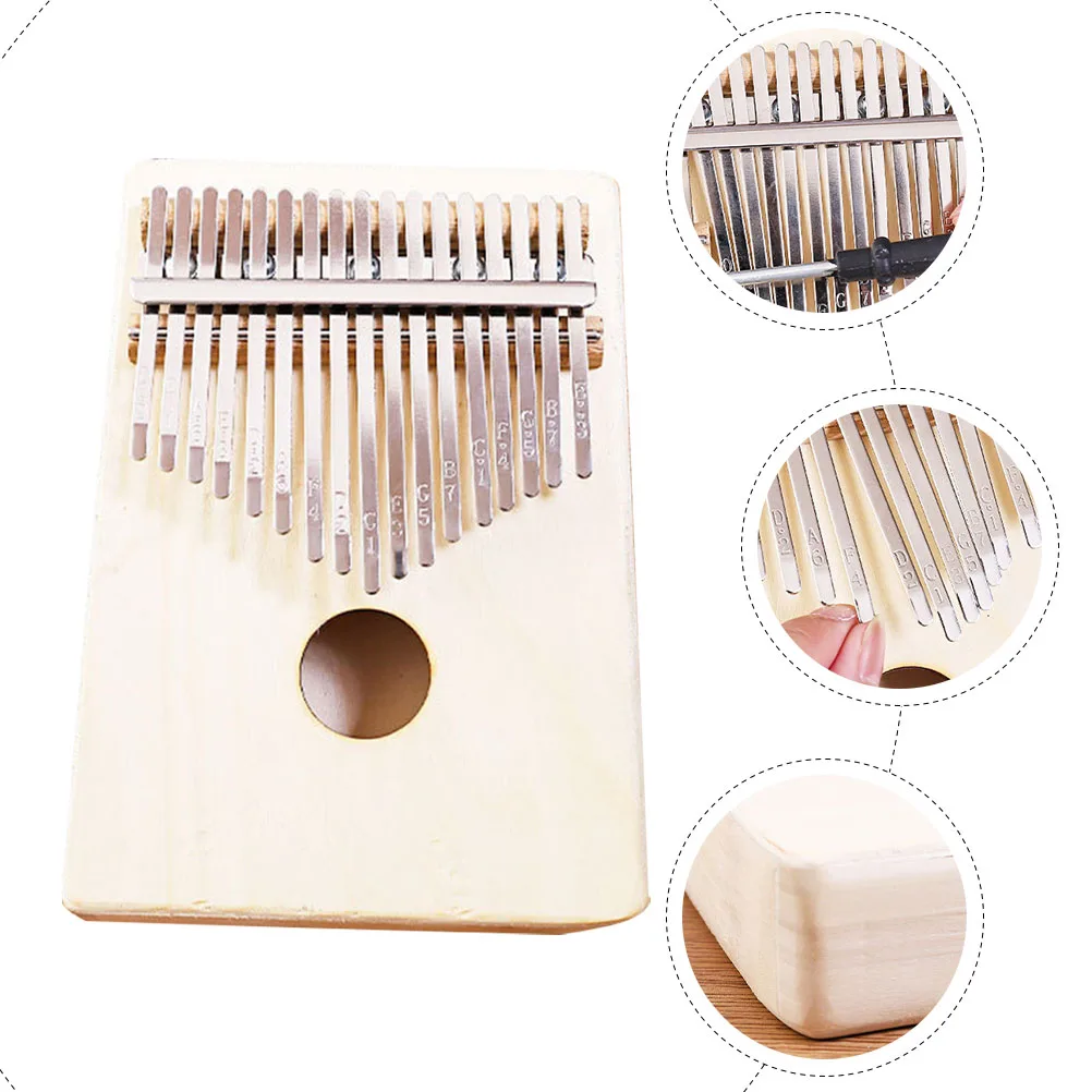 

Mini Blank Thumb Piano Child Musical Instruments Painting Wooden Finger
