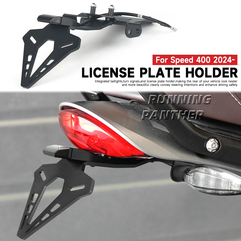 

For Triumph Speed 400 2024- Motorcycle Rear Short Tail Stock License Plate Holder Tailstock Frame Bracket