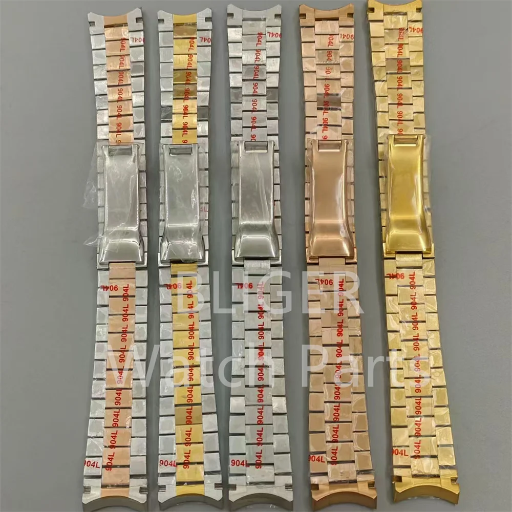 BLIGER 20 мм серебро золото розовое золото черный браслет из нержавеющей стали 904L складная пряжка подходит для корпуса 39/40 мм