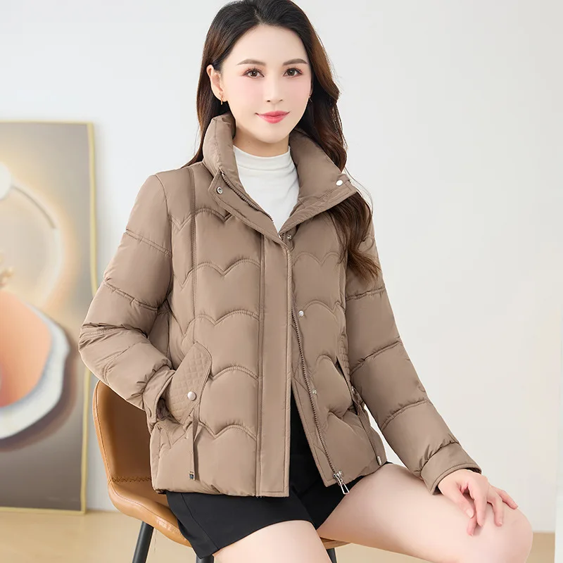 2023 neue Winter Jacke Frauen Parkas Stehkragen Kurze Mäntel Weibliche Parka Warme Verdicken Jacke Koreanische Lose Baumwolle Gepolsterte Outwear