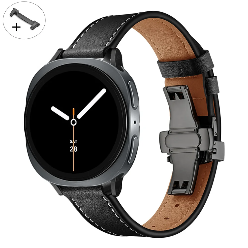 Leather For Samsung Galaxy watch 8/8 Classic Band 40mm 44mm 46mm metal buckle adjustable bracelet correa Galaxy watch8 8classic