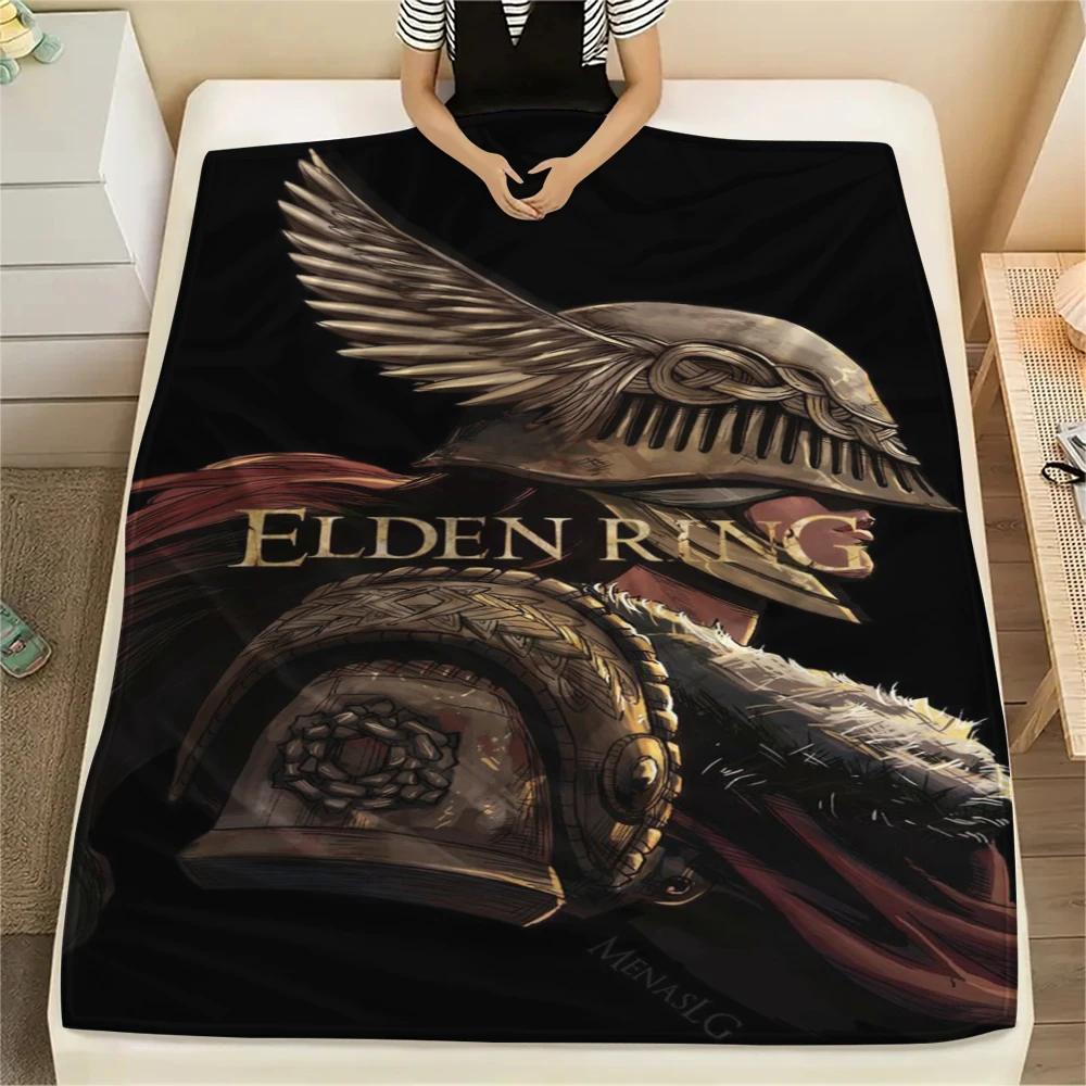 Elden Ring Travel Ready Printed Flannel Blanket Warm for Bed Sofa Home Use -xia70