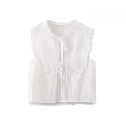 Lace Tanks Ladies Tops Sleeveless Women's Classic Fashion Vest Prairie Chic Solid Basics Holiday Tops Y2k Sexy Vests