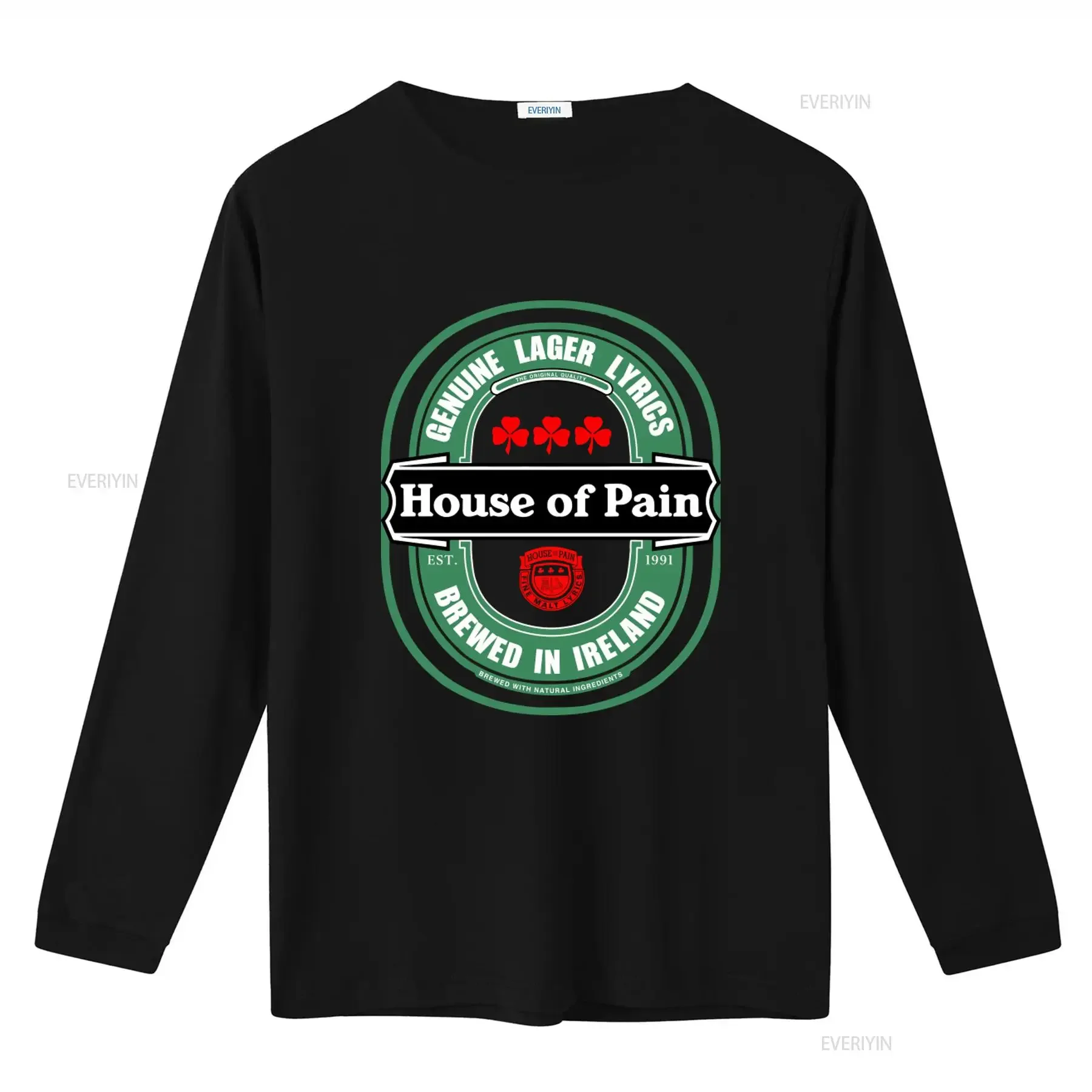 90s House of Pain Fine Malt Lyrics Beer Label T shirt Genuine Lager Brewed in Ireland with Natural Ingredients vintage Washed