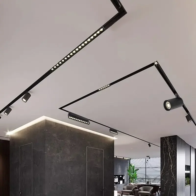 20 نوع الذكية المغناطيسي أضواء المسارات تويا DC48V مصابيح السقف المغناطيس بقعة الفيضانات مصبغة مصباح غرفة المعيشة الحديثة المنزل أسود أبيض