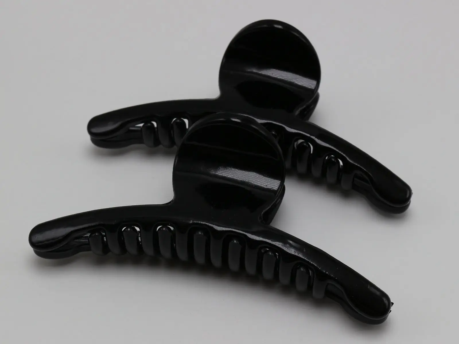 4 Black Plastic Curved Hair Jaw Claw Clip Clamp Folding Clips 98mm for DIY Craft