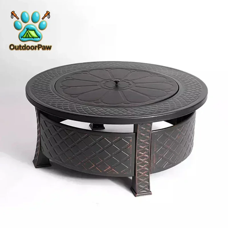 Hight Quality Factory 81cm Antique Fire Pit Bowl Outdoor Camping Garden Wood Burning Fireplace Firepit with Bbq Grill