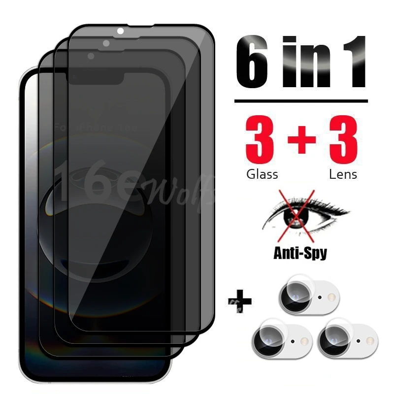 

Anti Spy Screen Protector For iPhone 16e Glass For iPhone 16 e Glass Privacy Peep Film For iPhone 16e Tempered Glass Film