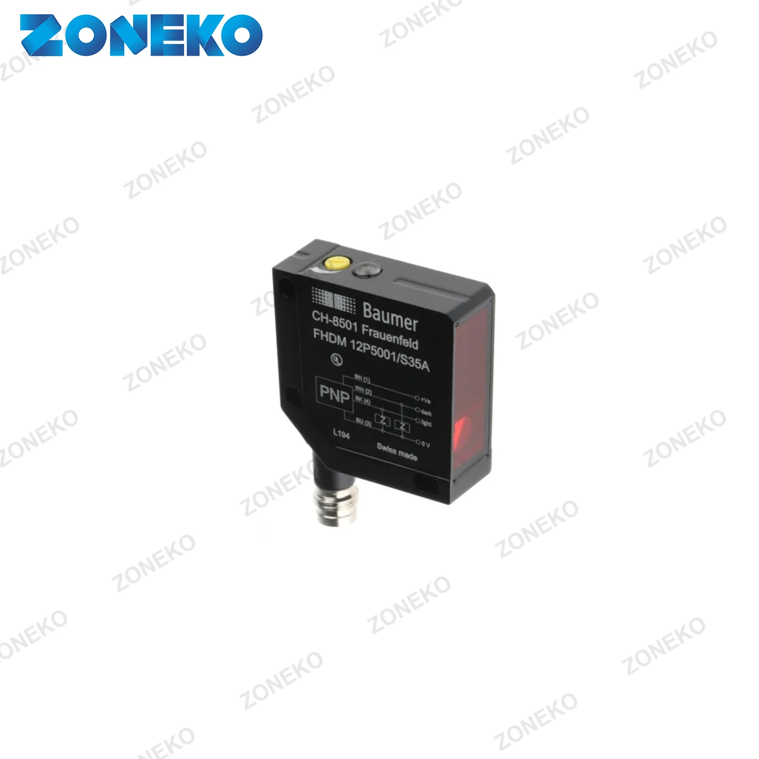 BAUMER DIFFUSE PHOTOELECTRIC SENSOR- CH-8501 FRAUENFELD FHDK 14P5101/S35A