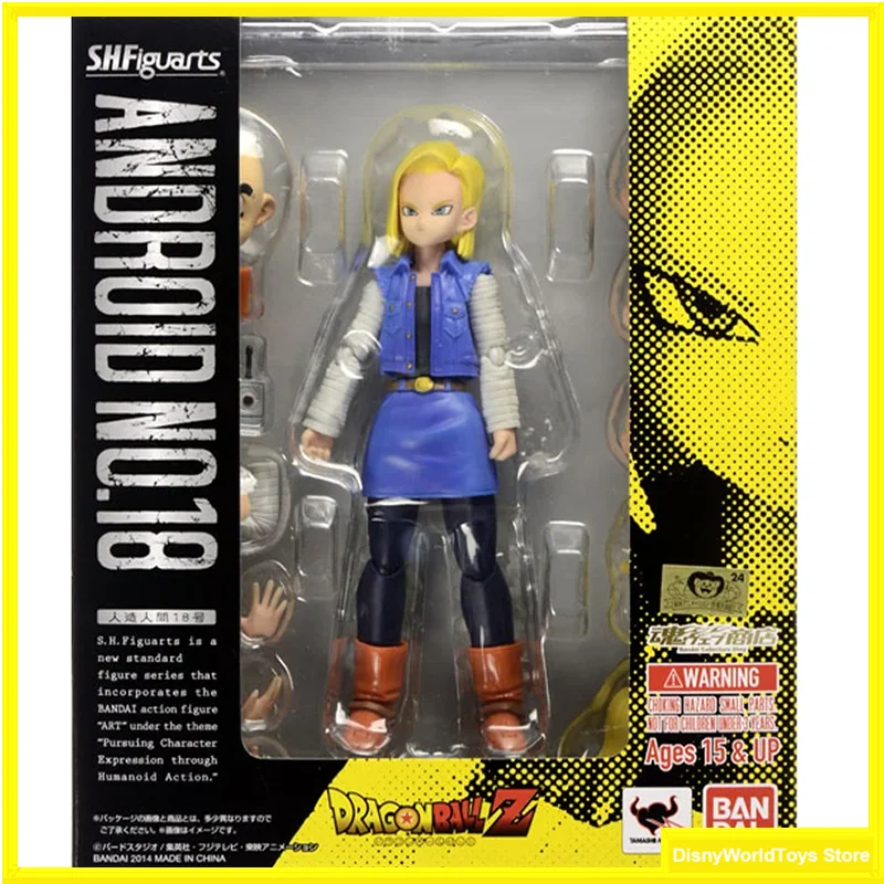 

100% Original Bandai S.H. Figuarts SHF Dragon Ball Z Android 18 In Stock Anime Action Collection Figures Model Toys