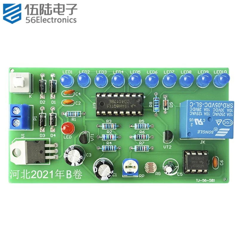 Light Controlled Water Lamp Circuit DIY Electronic Kit for Adults Soldering Boards Electronic Components