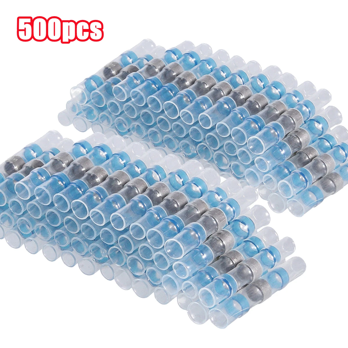 

500pcs Insulated Heat Shrink Tinned Copper Wire Connectors Sleeve Soldered Terminals Waterproof Electrical Wire Splice Terminal