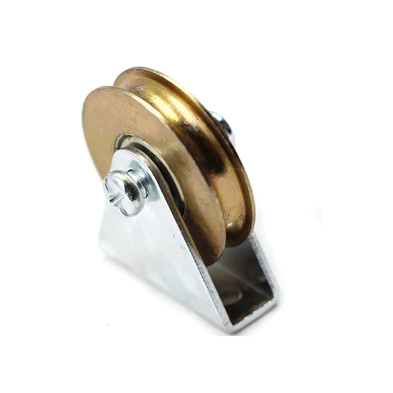 1.5" Bearing Wheel Wire Rope Pulley Block Bearings Bearing Wire Rope Guide Wheel for Lifting with Triangular Bracket L Bracket