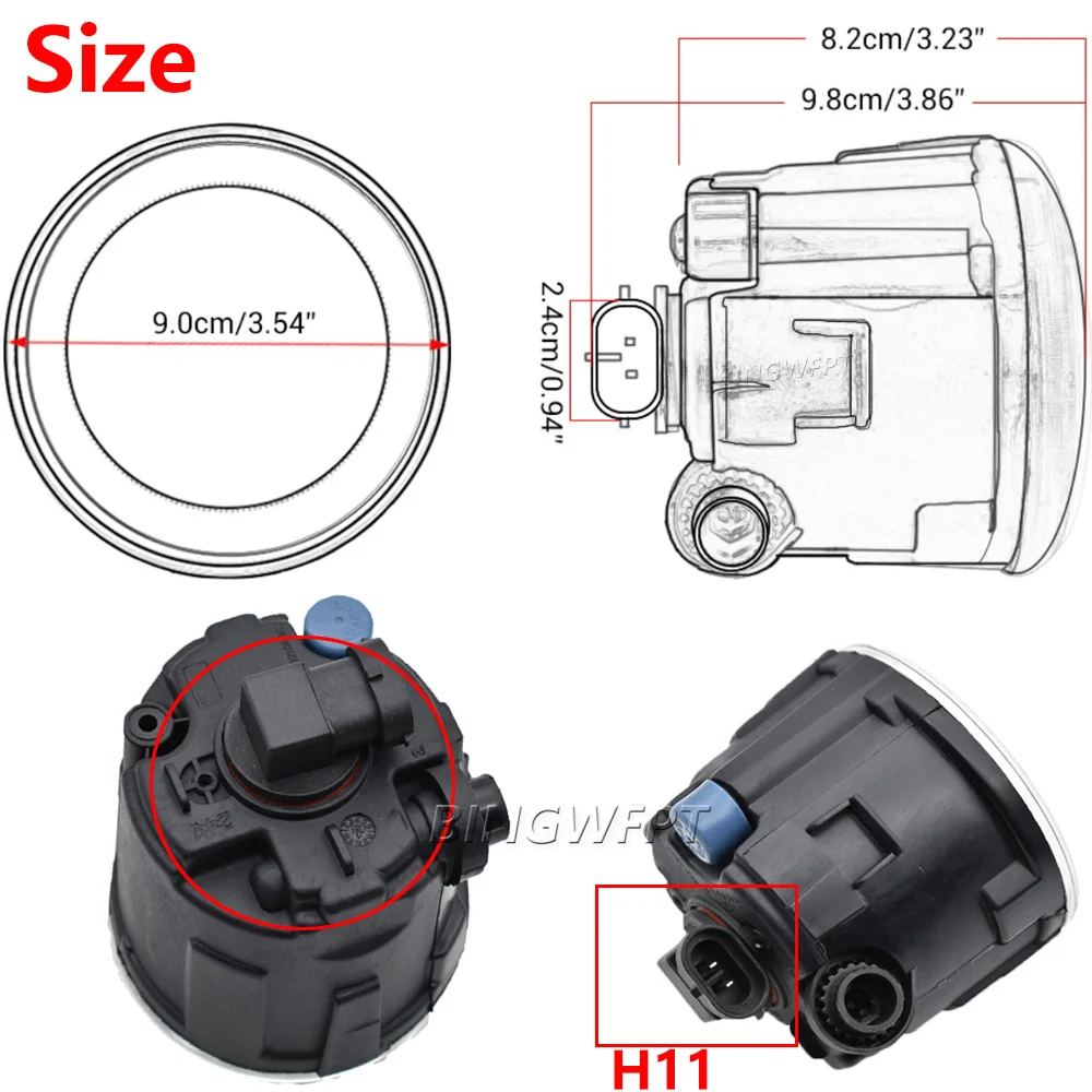 Amortecedor dianteiro do carro LED Fog Lamps, DRL Daytime Running Lamp, 12V Fog Light Assembly, Nissan Tiida C11, 2007-2012, 2pcs por lote