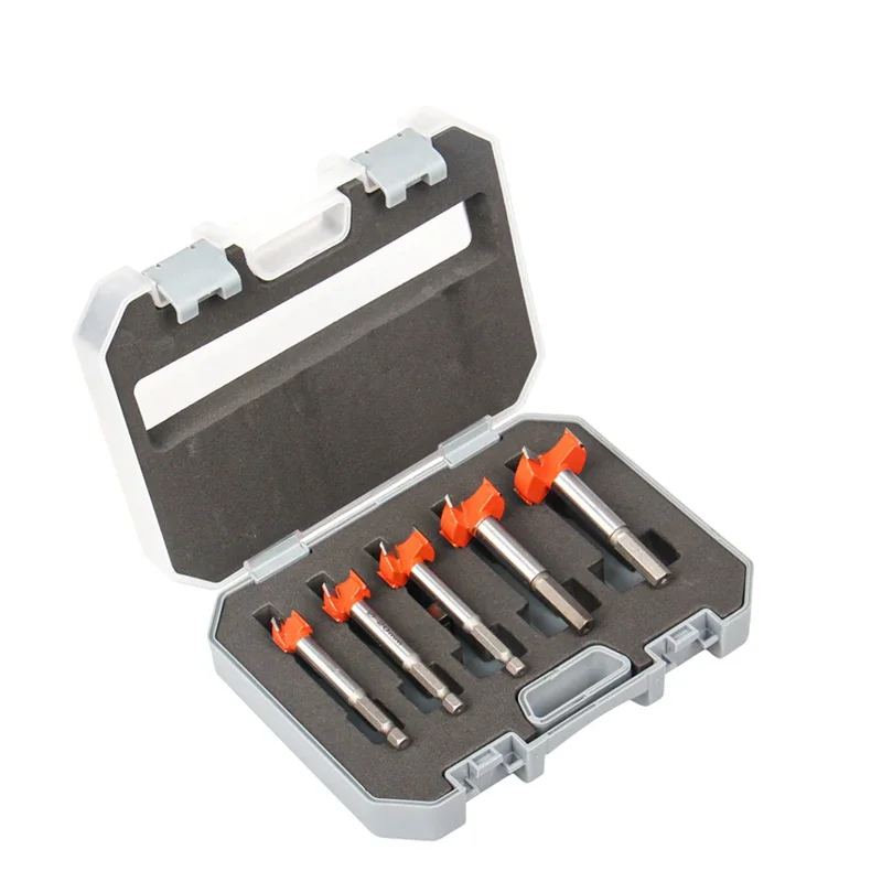 5PCS/SET 15-35mm Woodworking tools drill bits Hole Saw Kit Hard Alloy Forstner Drill DIY Cutting opener