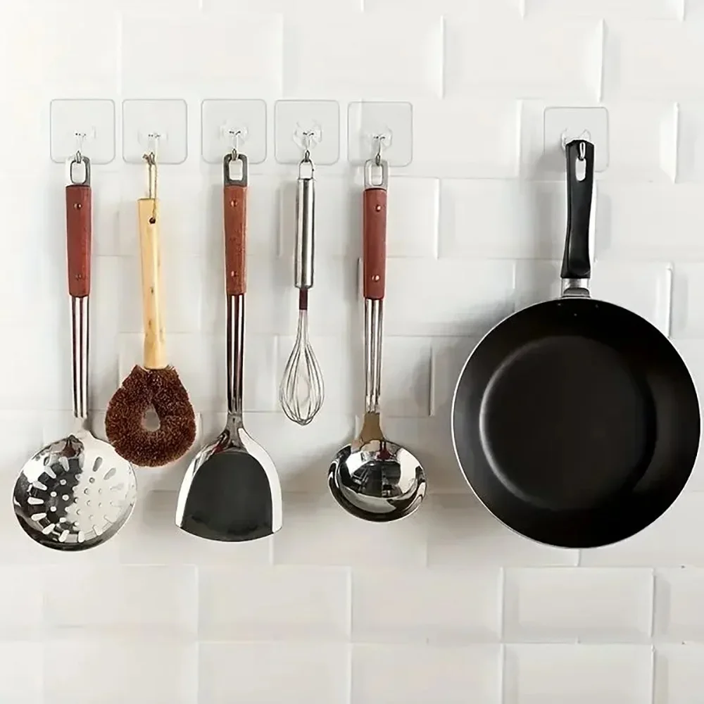 10-30Pcs hook adhesive Stainless Steel Strong Self Adhesive Wall Hangers Hook for Kitchen Bathroom Door Wall Multi-Function hook image 3