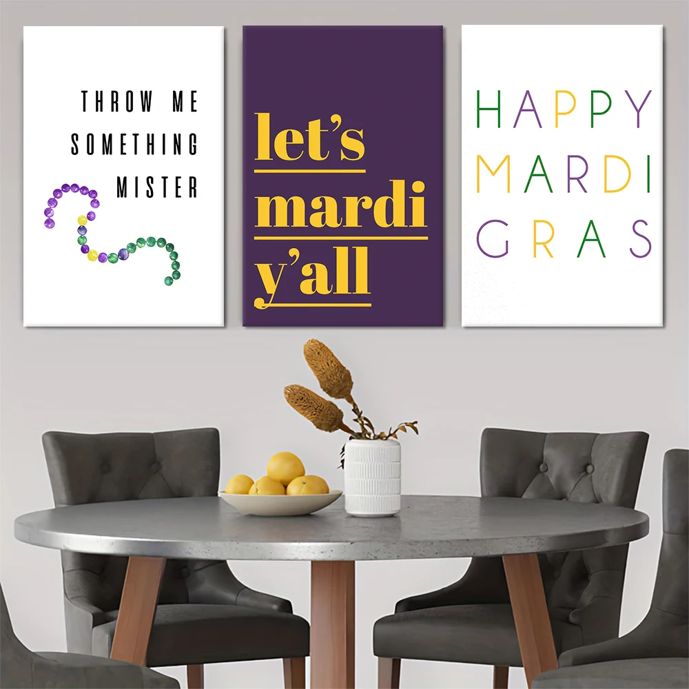 3 كرنفال الديكور قماش لوحات كلاسيكية "رمي لي شيء مستر" شعار الأرجواني الأخضر الأصفر حبة سلسلة تصميم جديد Orl