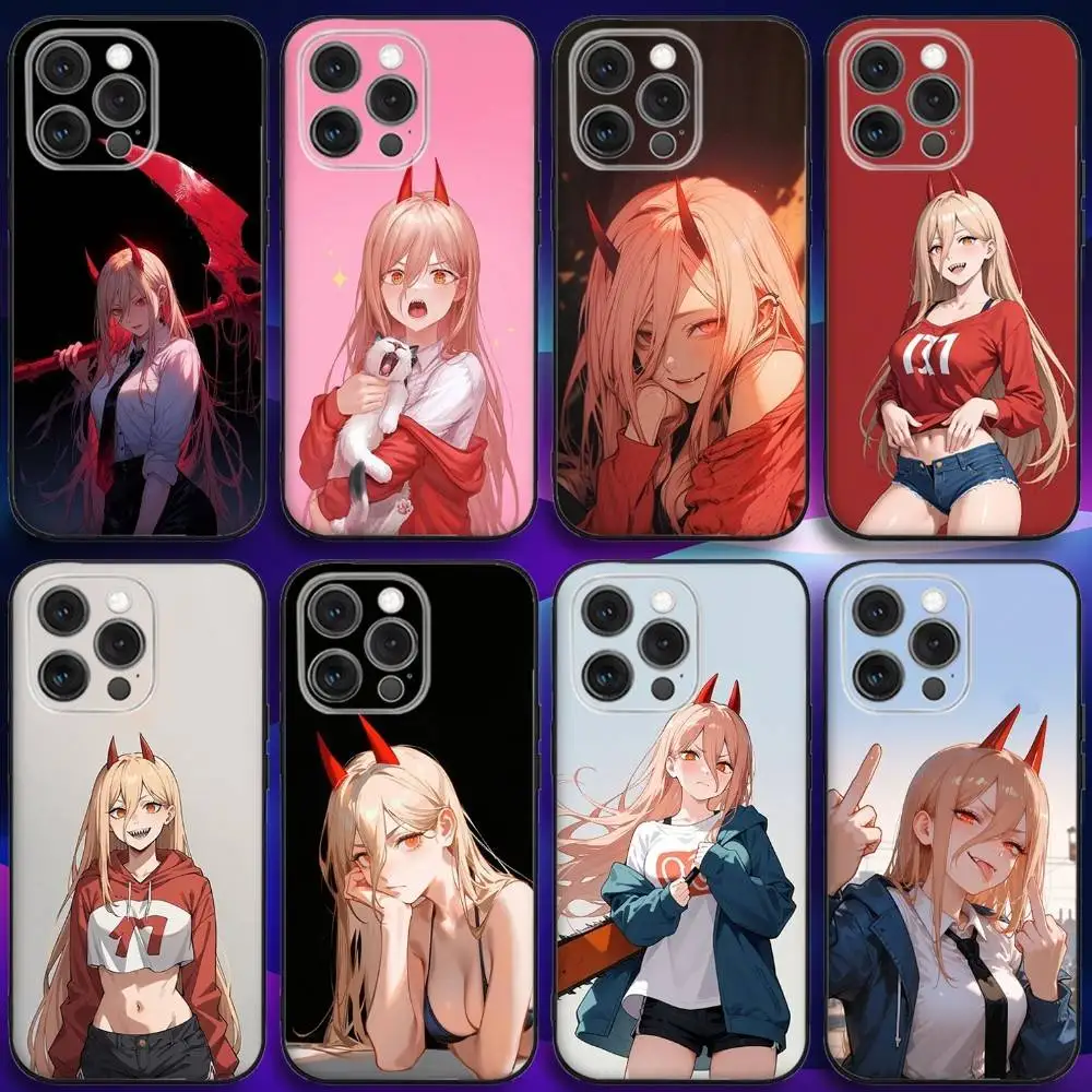 

C-Chainsaw P-Power Man Phone Case For iPhone 16e,16,15,14,13,12,11,Pro,X,XS,Max,XR,Plus,Mini Soft Black Cover