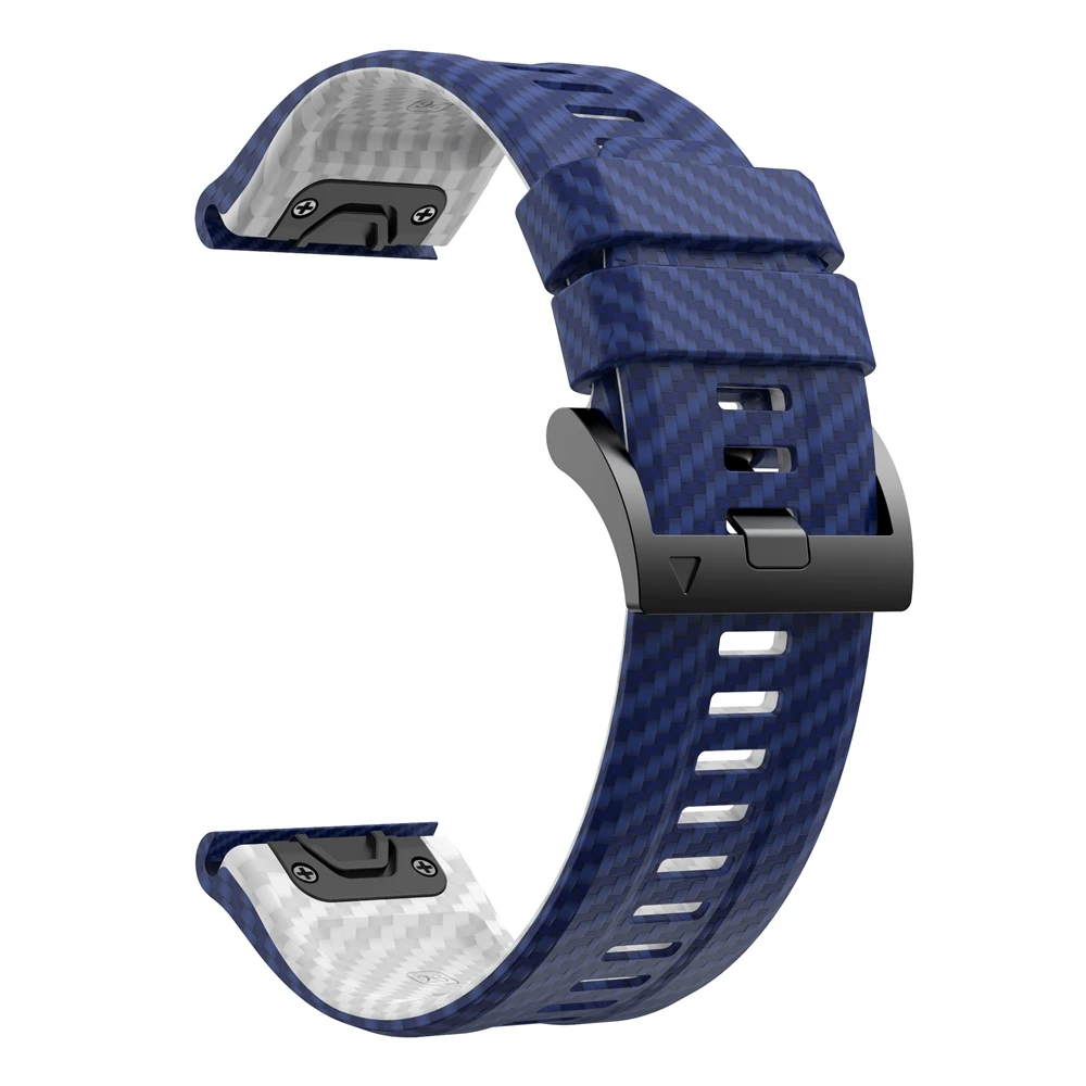 QuickFit 22mm 26mm siliconen band met carbon fiber textuur voor Garmin Fenix 8 Epix Pro Gen 2 47mm 51mm/Fenix 7X 6X 5X Plus horlogeband