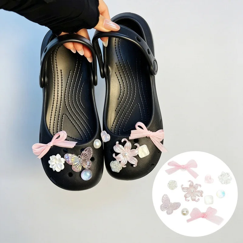 3D Flower Butterfly Bowknot Beach Diy Shoe Charms Detachable Clip Buckle Shoe Decorations DIY Perforated Shoes Accessories Gift