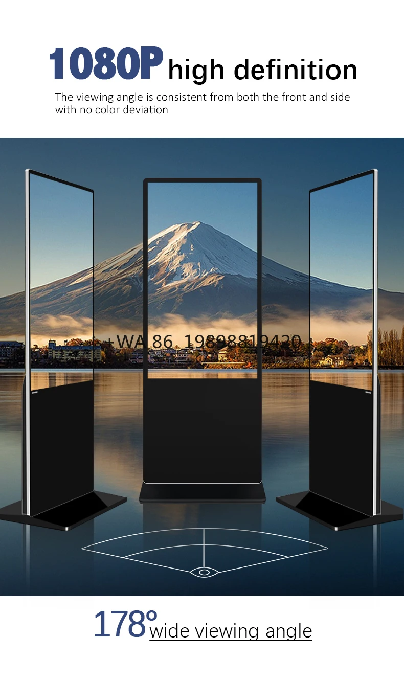 

Высококачественный портативный LCD-дисплей с сенсорным экраном 43, 50, 55, 65, 75 дюймов для рекламы в помещениях и цифровых вывесок