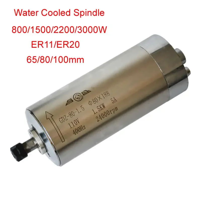 CNC Milling Machine Spindle Motor 800W 1.5KW 2.2 KW 220v Water Cooling Spindle With 4 Bearings For Engraving Drilling