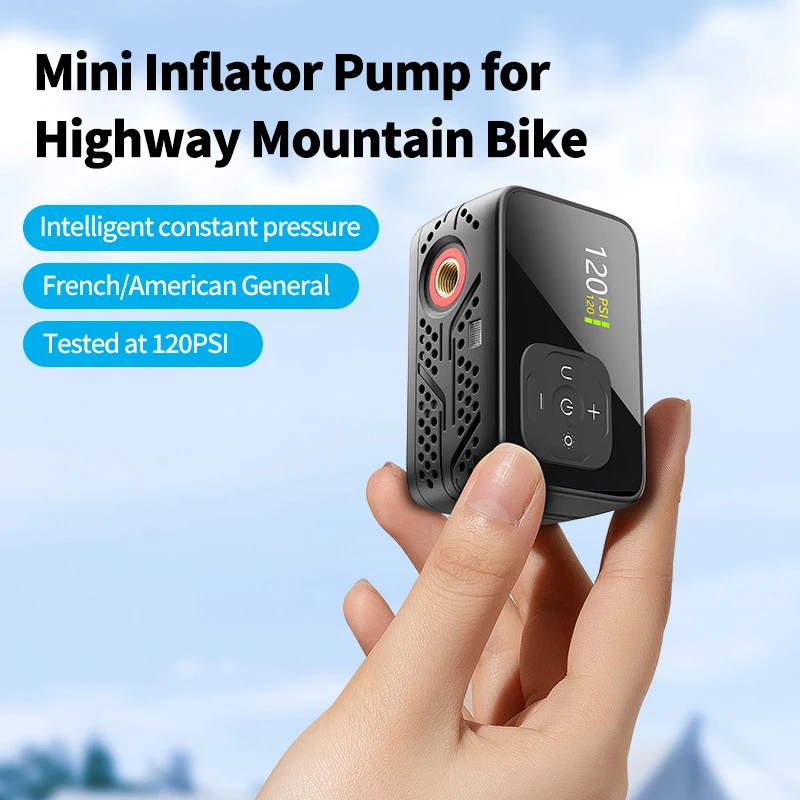 

MIni Bike Pump Electric Mini Portable Bicycle Pump With Digital PSI Pressure Gauge Motocycle MTB Road Bike Tire Inflator