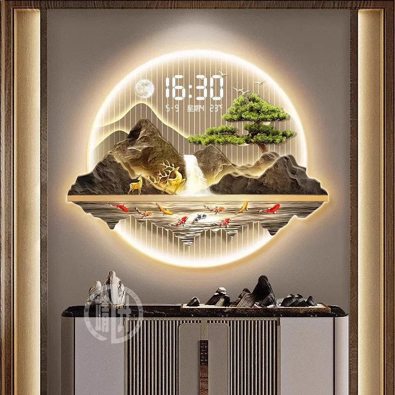 Chinese Style Design Wall Clocks Modern Aesthetic Xenomorph Interior Clock Wall Luxury Digital Relogio De Parede Home Decor