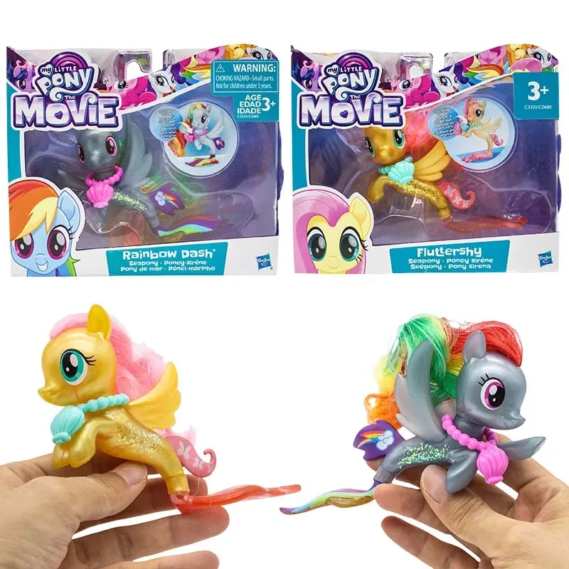 Hasbro My Little Pony The Movie Series Mermaids Pony Fluttershy Rainbow Dash Doll Gifts Toy Anime Figures Collect Ornaments