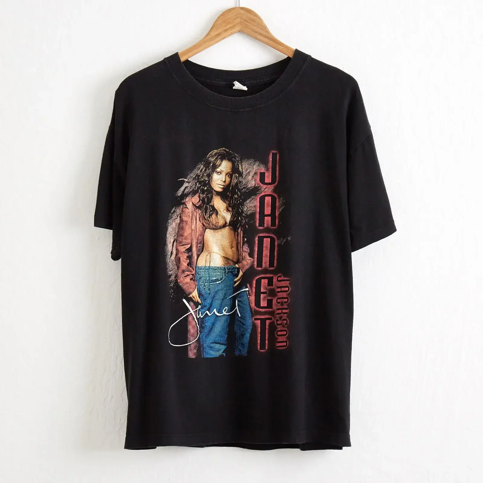 VTG 1990s Janet Jackson Concert Tour T Shirt Sz XL Extra Large All For You Black Double Sided World Rhythm Nation Michael 5