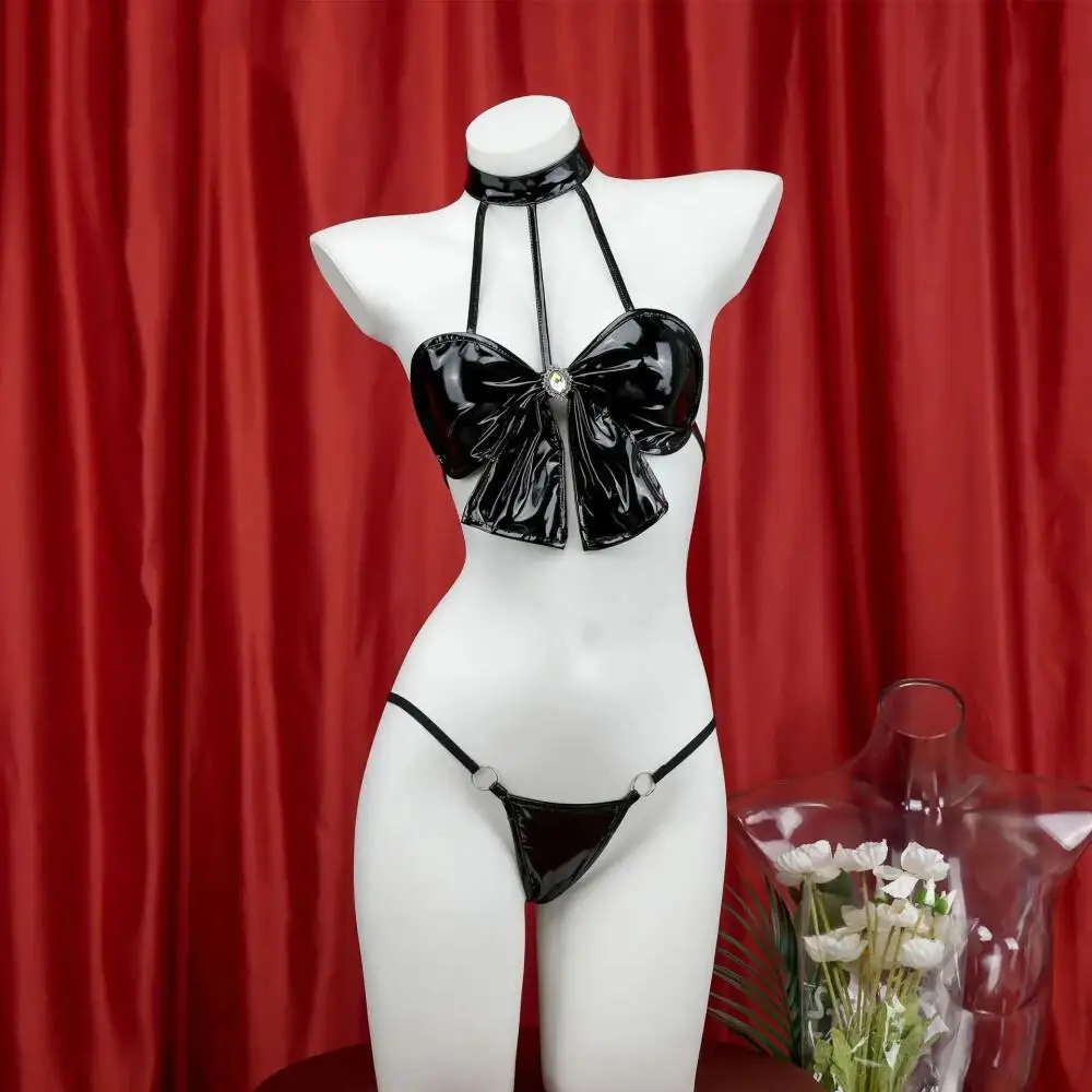 أنيمي Tsukino Usagi مثير بيكيني تأثيري حلي ملابس السباحة الزي بولي Black المرأة السوداء مثير بيكيني Disfraz هالوين حفلة الصدرية الملابس الداخلية